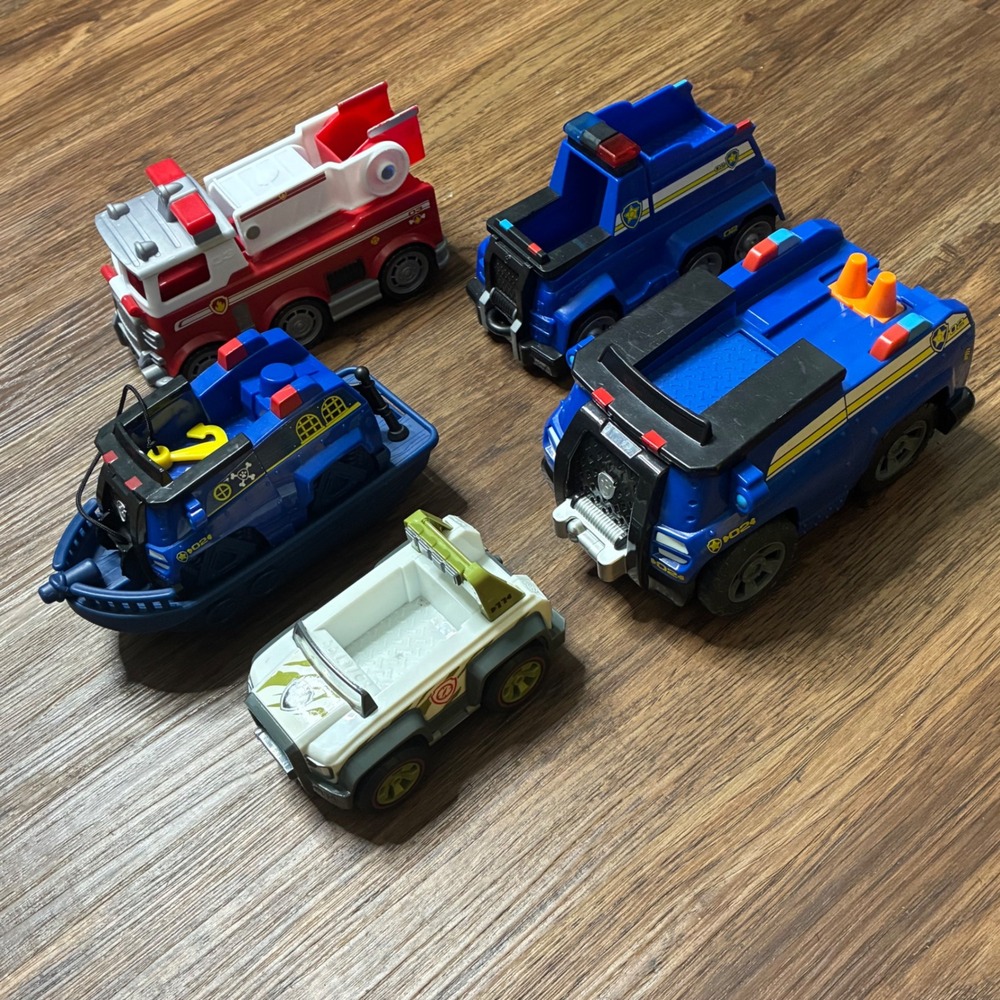 PAW Patrol Spin Master Rescue Vehicle Lot of 5 Chase Marshall Ryder Trucks